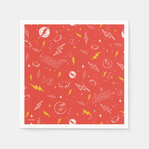 Blitz-Logo und Doodle-Muster Serviette