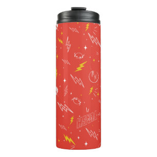 Blitz-Logo und Doodle-Muster Thermosbecher