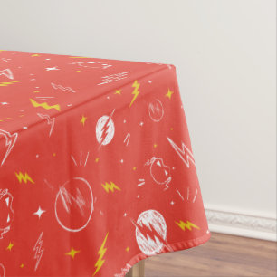 Blitz-Logo und Doodle-Muster Tischdecke