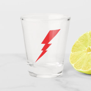 Blitz mit rotem Blitz Schnapsglas