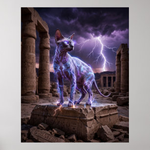 Blitz-Sphinx Geladener Tempel Kunst Poster