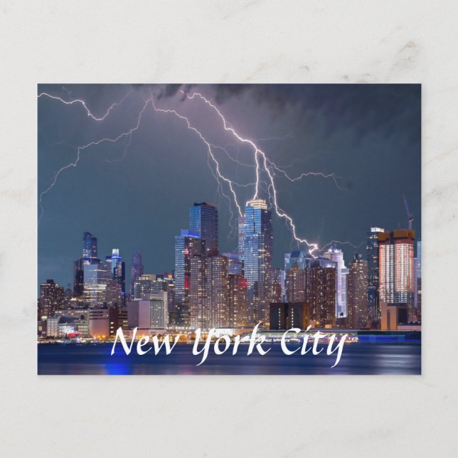 Blitz über New York City Postcard Postkarte (Vorderseite)