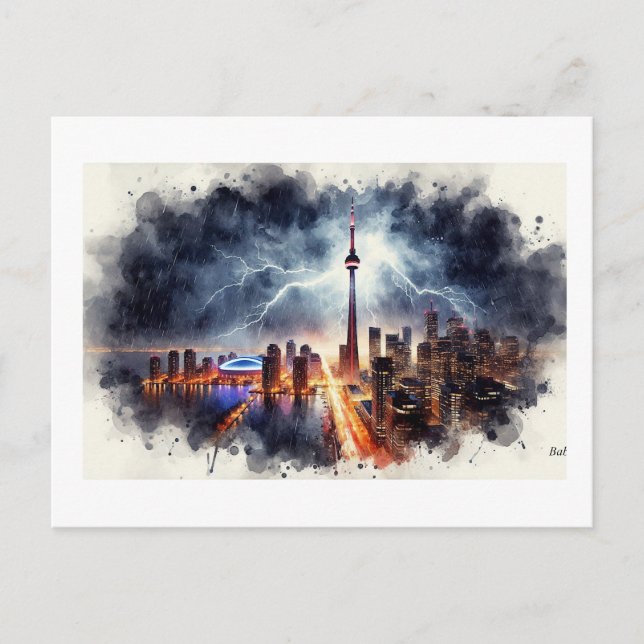Blitz über Toronto,  Postkarte (Vorderseite)