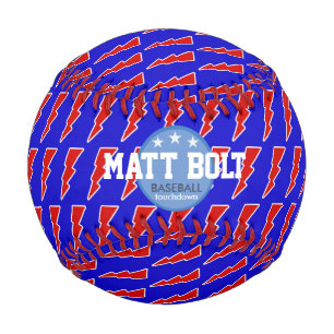 Blitzbolzen rot/blau personalisiert baseball