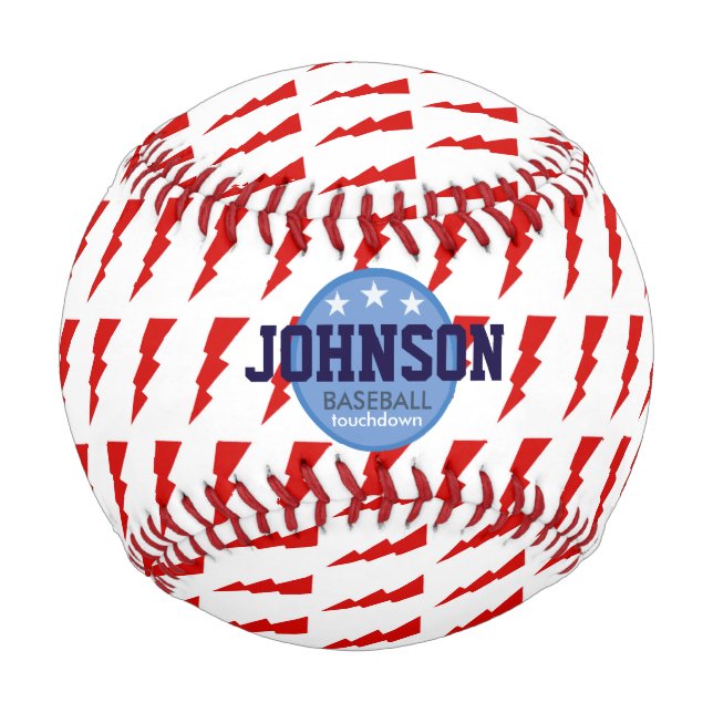 Blitzbolzen rot-blau personalisiert baseball (Vorderseite)