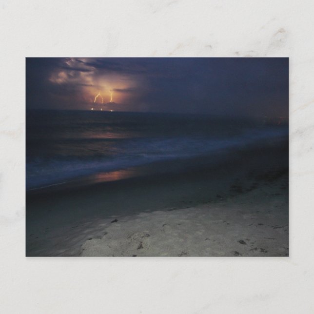 Blitze auf Strandpostkarte Postkarte (Vorderseite)