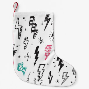 Blitze Bolzen Vintages Set. Hand Drawn Doodle Lig Kleiner Weihnachtsstrumpf