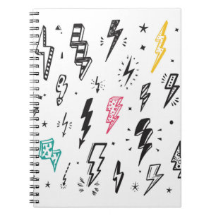 Blitze Bolzen Vintages Set. Hand Drawn Doodle Lig Notizblock