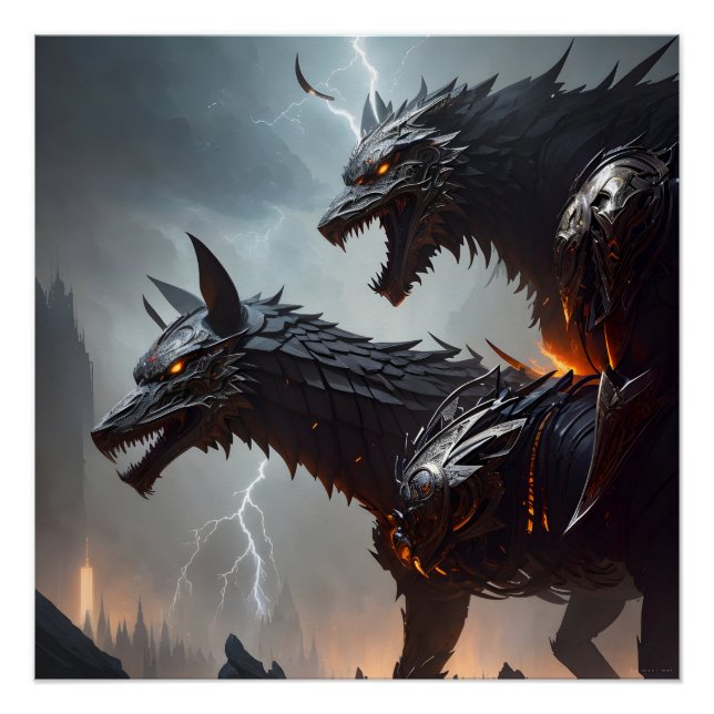 Blitze Cyborg-Wölfe Poster (Vorderseite)