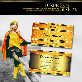 Blitze goldfarbene, glänzende Glitzer Stars auffal Visitenkarte