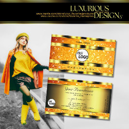 Blitze goldfarbene, glänzende Glitzer-Stars hinzuf Visitenkarte