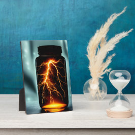 Blitze in einer Flasche mit einem digitalen Kunstt Fotoplatte