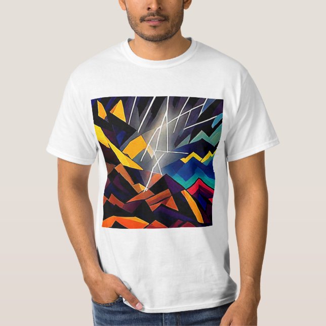 Blitze über Bergspitzen 1 T-Shirt (Vorderseite)