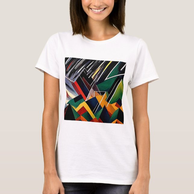 Blitze über Bergspitzen T-Shirt (Vorderseite)