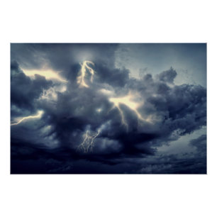 Blitze während des Gewitters Poster