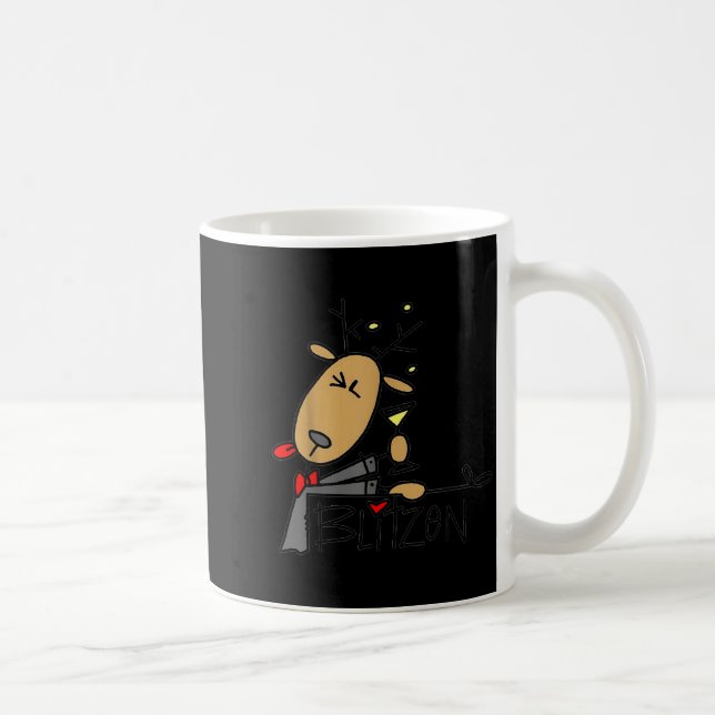 Blitzen Christmas Funny Reindeer  Kaffeetasse (Rechts)