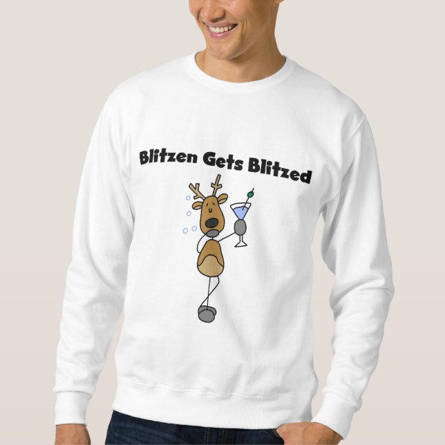 Blitzen Gets Blitzed Reindeer Tshirts und Geschenk (Vorderseite)