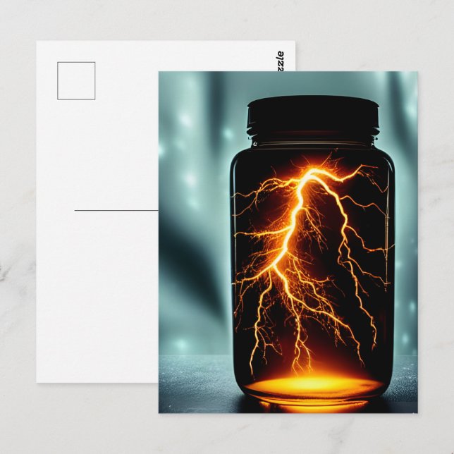 Blitzen in einer kleinen digitalen Kunst Postkarte (Vorne/Hinten)