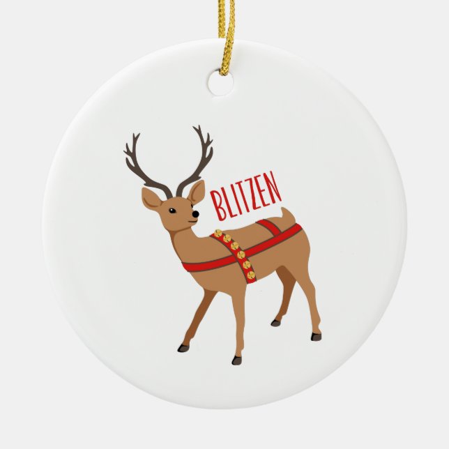 Blitzen Keramik Ornament (Vorne)