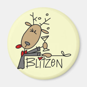 Blitzen Reindeer T - Shirt und Geschenke Magnet