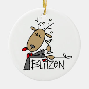 Blitzen Reindeer Weihnachtsgeschenke und Geschenke Keramik Ornament