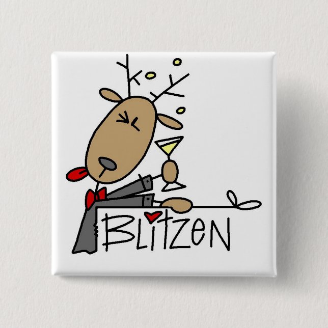 Blitzen Ren-T - Shirts und Geschenke Button (Vorderseite)