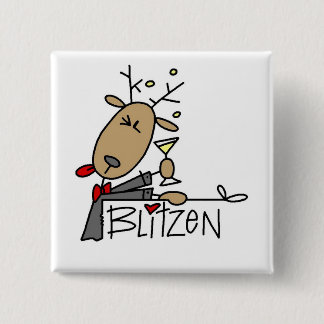 Blitzen Ren-Weihnachtst-shirts und -geschenke Button