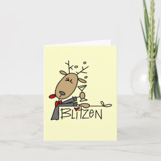 Blitzen Ren-Weihnachtst-shirts und -geschenke Feiertagskarte