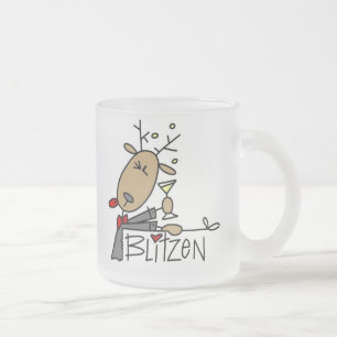 Blitzen Ren-Weihnachtst-shirts und -geschenke Mattglastasse