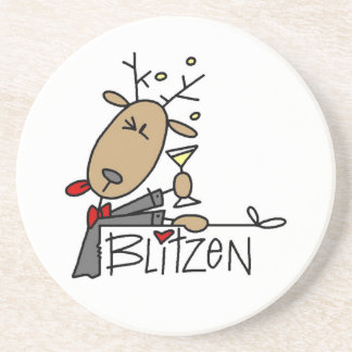 Blitzen Ren-Weihnachtst-shirts und -geschenke Sandstein Untersetzer