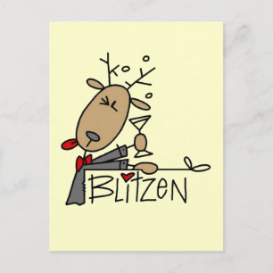 Blitzen-Rentier-T-Shirts und Geschenke Postkarte