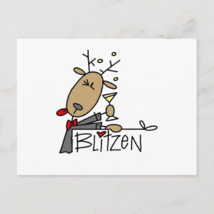 Blitzen-Rentier-Weihnachts-T-Shirts und Geschenke Feiertagspostkarte