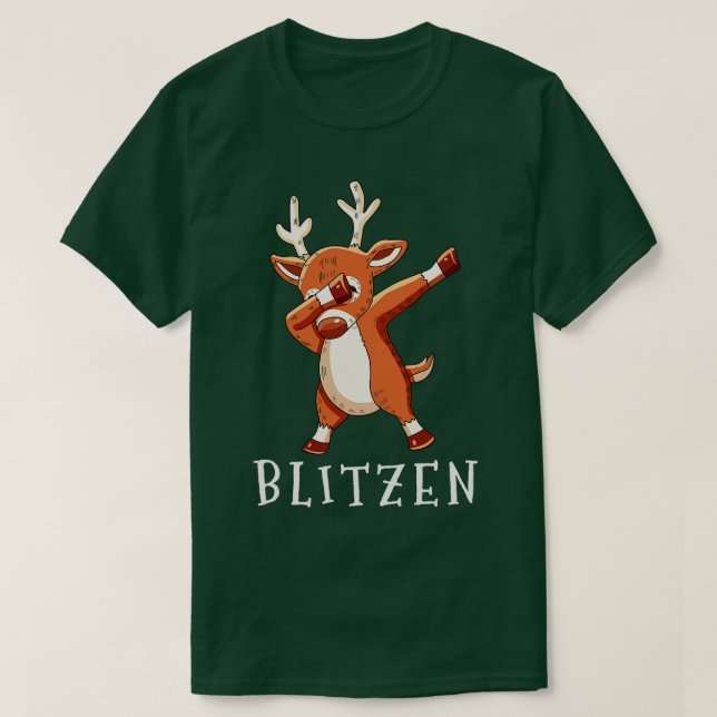 BLITZEN Santas Reindeers Familie passt Weihnachten T-Shirt (Design vorne)