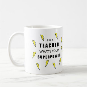 Blitzende Bolt-Superpower-Lehrer-Tasse Kaffeetasse