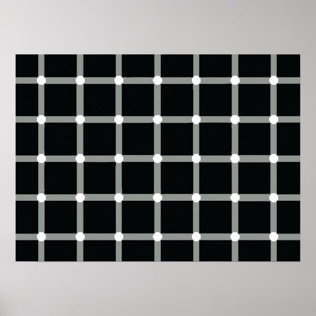 Blitzende schwarze Punkte - optische Illusion Poster (Vorne)