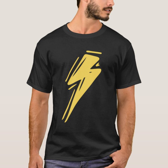 Blitzgewitter-Sturm Bolt Strike Cool Gelb Li T-Shirt (Vorderseite)