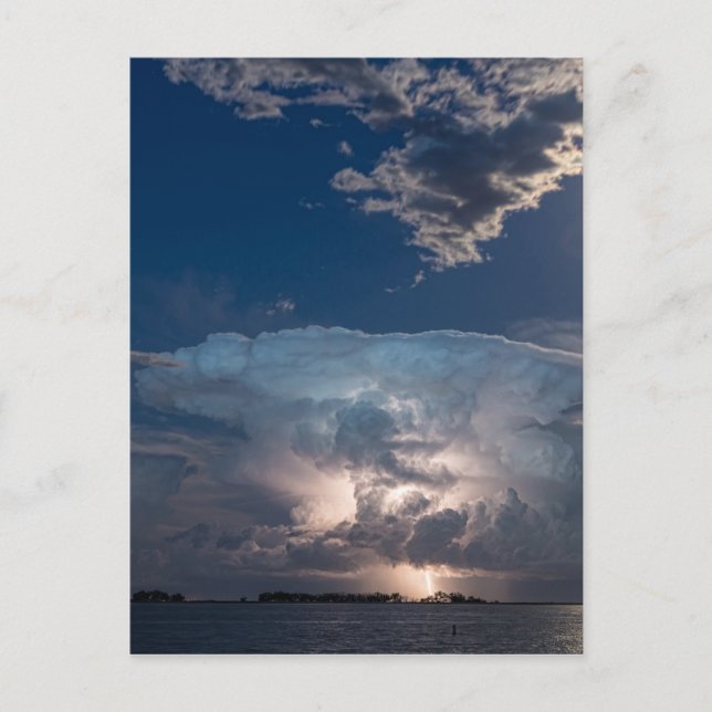 Blitzlichtzelle und Vollmond Postkarte (Vorderseite)