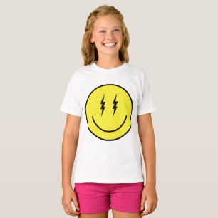 Blitzschlag-Augen-Emoji-Gelb-Gesicht-Emoticon T-Shirt
