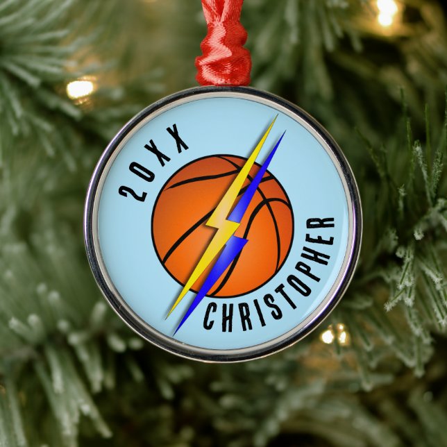 Blitzschlag Basketball Weihnachten Ornament Aus Metall (Baum)