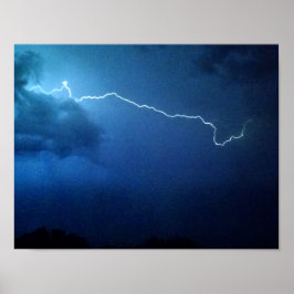 Blitzschlag, Gewitter, Nachthimmel. Poster