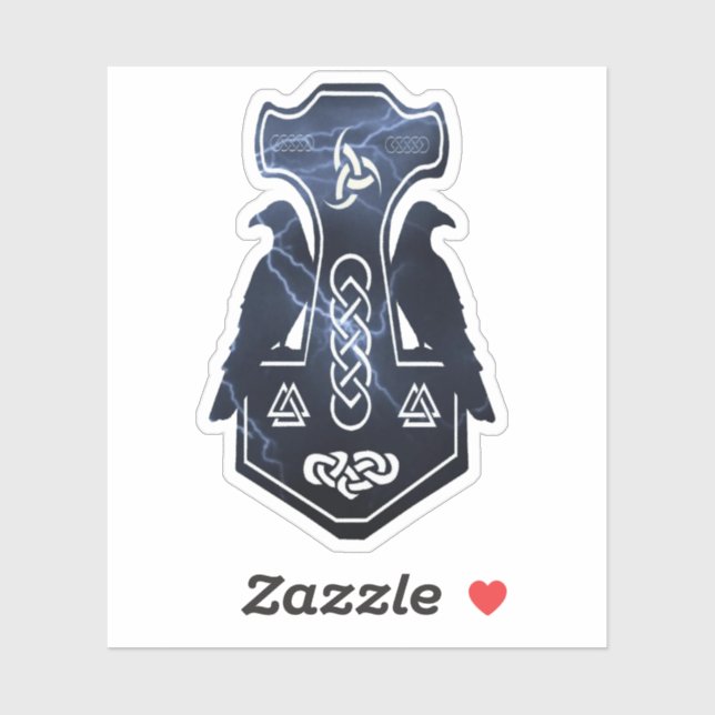 Blitzschlag Thors Hammer Aufkleber (Blatt)