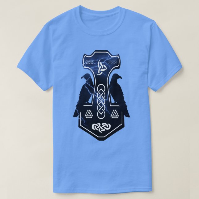 Blitzschlag Thors Hammer T-Shirt (Design vorne)