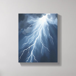 Blitzschlag   Wasserfarbe Sturmhimmel Leinwanddruck
