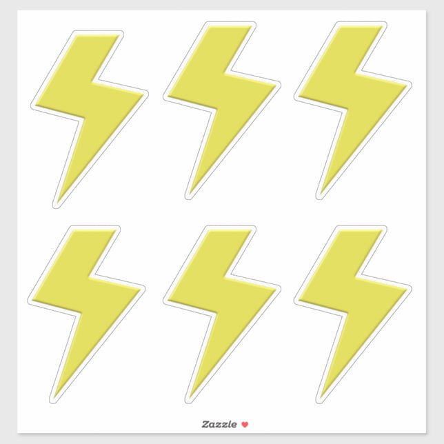 Blitzschlag x 6 aufkleber (Blatt)