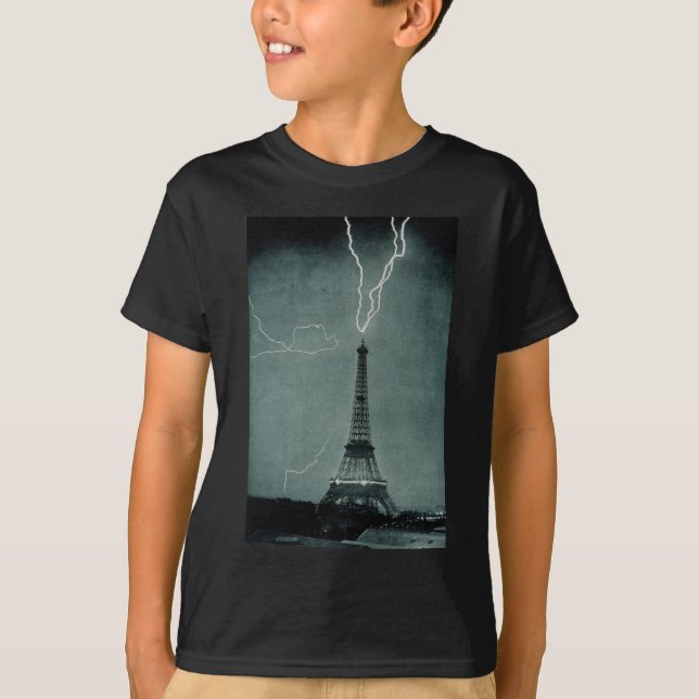 Blitzschläge der Eiffelturm, 1902 T-Shirt (Vorderseite)
