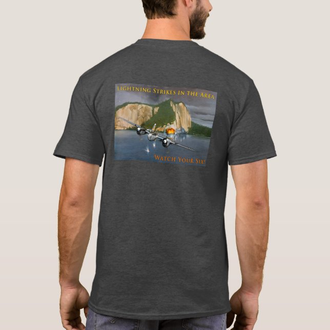Blitzschläge im Gebiet P-38 - Kampfflugzeuge T-Shirt (Rückseite)