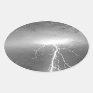 Blitzschläge nach dem Regen BWSC Ovaler Aufkleber