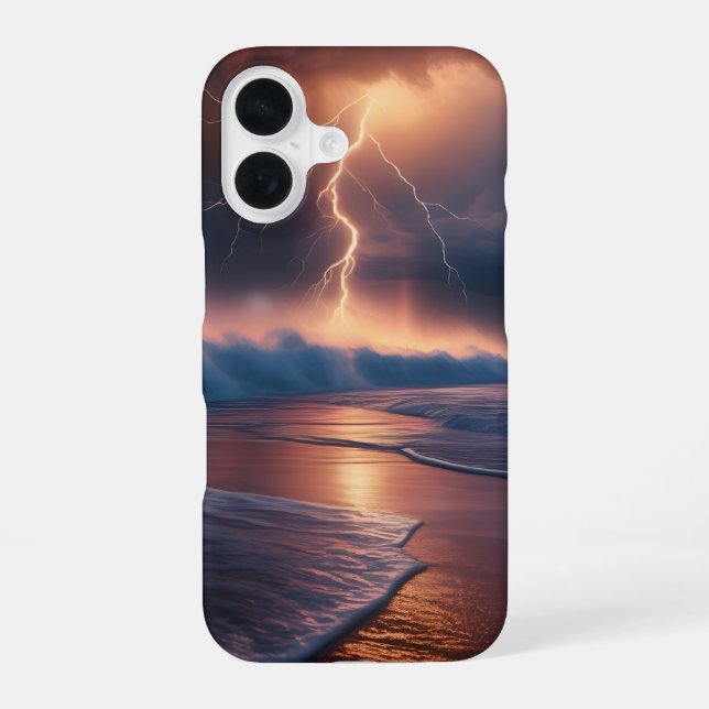 Blitzschlagstrand zwei iPhone 16 hülle (Rückseite)