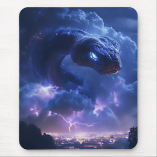 Blitzschlange über der Stadt Mousepad