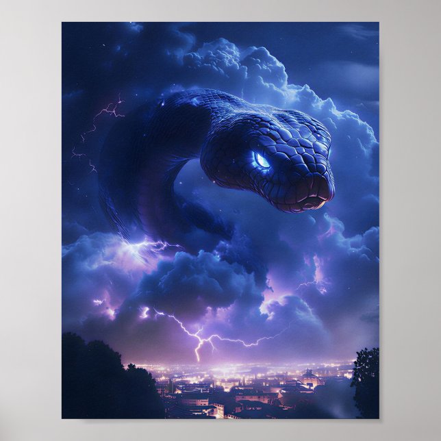 Blitzschlange über der Stadt Poster (Vorne)